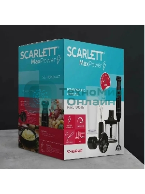 Блендер погружной Scarlett SC-HB42M47 черный, 1500 Вт