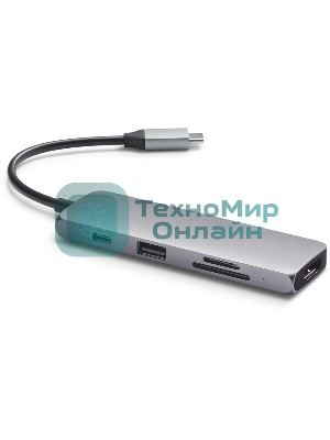 USB-концентратор Satechi Type-C Multiport Pro (USB 3.0, USB Type-C, HDMI, SD, micro-SD), Серый ST-UCMPAM