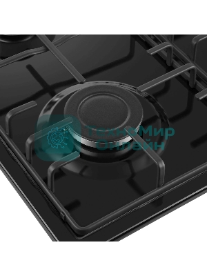 Газовая варочная панель Maunfeld EGHE.64.3STS-EB/G, 4 конфорки, эмалированная сталь, черный