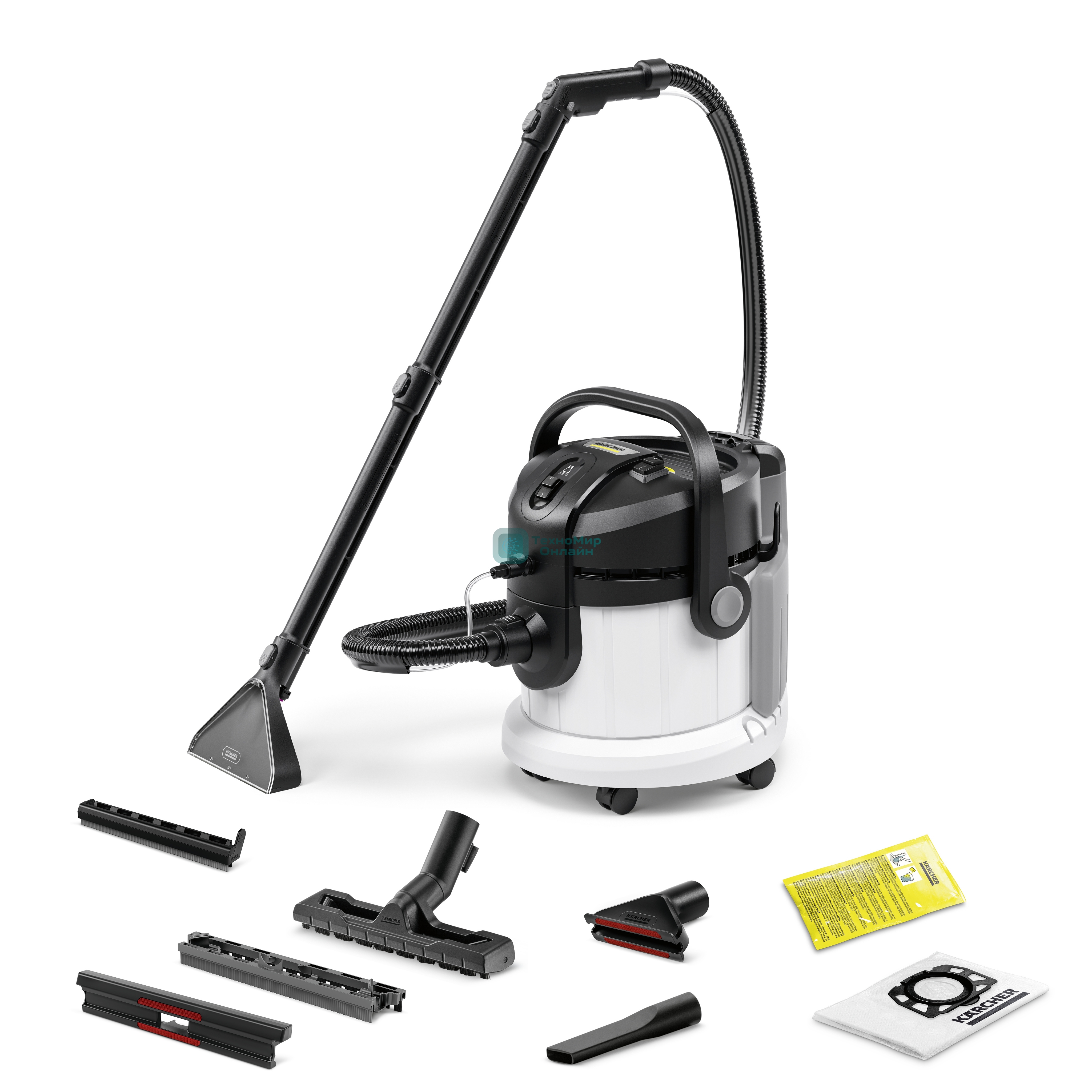 Пылесос моющий Karcher SE 4 белый, 1000 Вт, уборка влажная/сухая, пылесборник контейнер 4 л