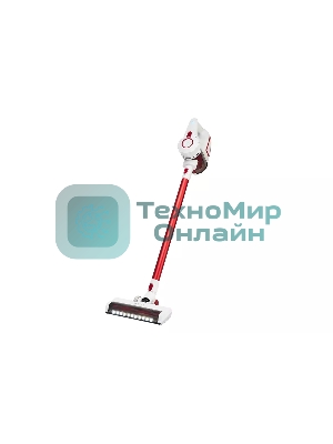 Пылесос вертикальный Harper HVC-VR01 белый/красный, питание от аккумулятора, 75 Вт, уборка сухая, пылесборник 0.8 л