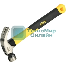 Молоток-гвоздодер Deli DL5001F 225 гр магнит, противоскользящий боек, фиберглассовая рукоять