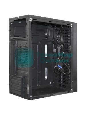 Компьютерный корпус Minitower ExeGate mEVO-9302-RGb (mATX, без БП, 2хUSB+1хUSB 3.0, HD аудио, черный с RGb подсветкой)