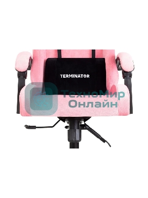 Кресло Knight Terminator розовый, велюр, 120 кг, механизм качания