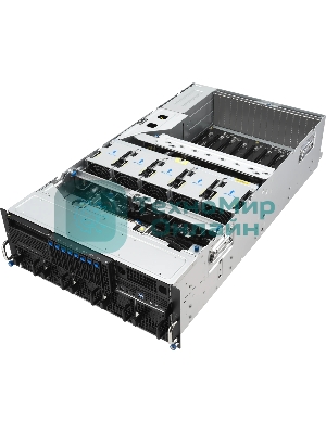 Серверная платформа ASUS ESC8000A-E13P, 4U, 2x SP5 (LGA 6096),24x DDR5 6400, 8x 2.5'' hsb NVME, up to 14x PCIe*, 2x M.2 22110 NVME, 1x 2-port 10Gbe RJ-45 Intel 710 LAN, up to 8 dual-slot GPUs, 3+1 3200W