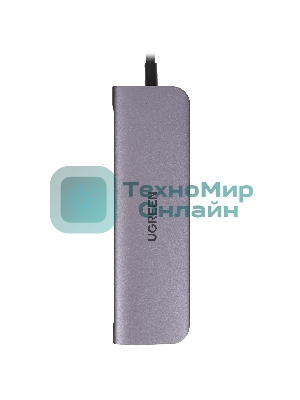 USB-концентратор UGREEN CM136-80132, USB Type-C, USB 3.0/HDMI/USB Type-C PD/AUX (3.5мм), USB