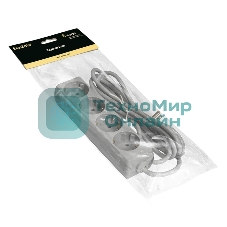 Удлинитель ExeGate ECE-4-3G (EX285814RUS), серый, 3 м, евровилка с заземлением, 4 евророзетки с заземлением, 2200 Вт