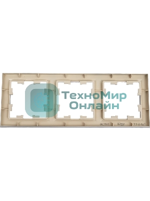 Рамка 3-местная IEK BRITE РУ-3-БрА (BR-M32-K47) алюминий