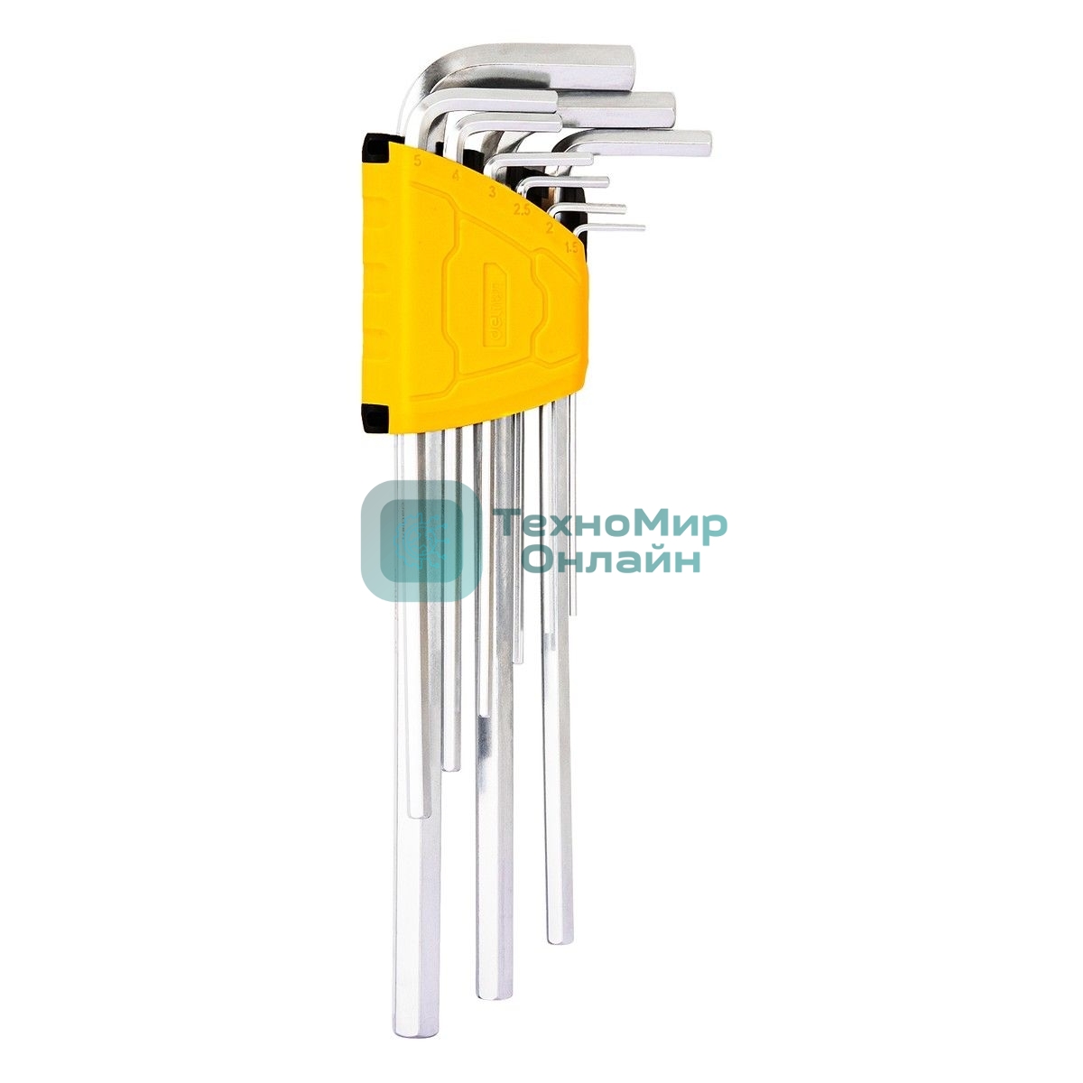 Набор шестигранных ключей сверхдлинных Deli DL3089 9шт Размер: 1,5-10 мм. Материал: Cr-V