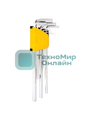 Набор шестигранных ключей сверхдлинных Deli DL3089 9шт Размер: 1,5-10 мм. Материал: Cr-V