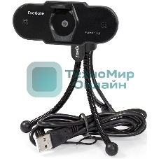 Веб-камера ExeGate BlackView C615 1920x1080, 30 кадр/с, USB Type-A, микрофон (шумоподавление), шторка приватности, универсальное крепление, штатив в комплекте