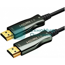 Кабель HDMI AOC-HM-HM-30M Wize, оптический, 30 м, 4K/60HZ, v.2.0, ARC, 19M/19M, черный, коробка