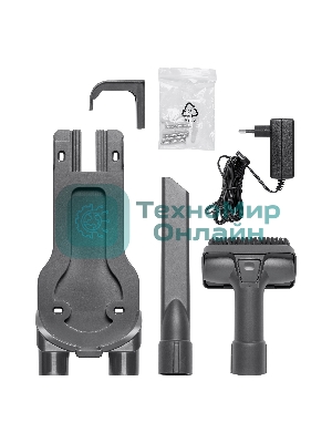 Пылесос вертикальный BBK BV3004 серый/красный, питание от аккумулятора, 60 Вт, уборка сухая, пылесборник 0.8 л