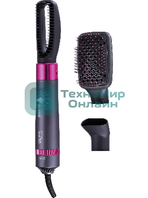 Фен-щётка LEONORD LE-1211 черный/розовый, 1200 Вт, ионизация