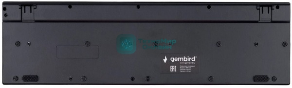 Клавиатура беспроводная Gembird KBW-250, полноразмерная, 104кл, 12Fn, низкий профиль, 2.4 ГГц, черная