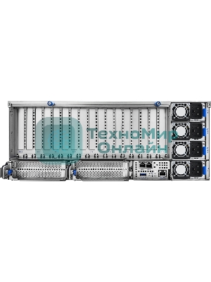 Серверная платформа ASUS ESC8000A-E13P, 4U, 2x SP5 (LGA 6096),24x DDR5 6400, 8x 2.5'' hsb NVME, up to 14x PCIe*, 2x M.2 22110 NVME, 1x 2-port 10Gbe RJ-45 Intel 710 LAN, up to 8 dual-slot GPUs, 3+1 3200W