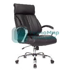 Кресло руководителя Бюрократ T-9904NSL Leather Venge Black черный, искусственная кожа, крестовина металл хром