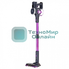 Пылесос вертикальный BQ VCA0201H фиолетовый/серый, питание от аккумулятора, 110 Вт, уборка сухая, пылесборник 0.6 л, работа от АКБ max 40 мин