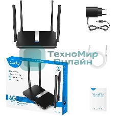 Роутер беспроводной Cudy LT500 AC1200 10/100BASE-TX/4G cat.4 черный
