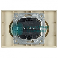 Розетка 2-местная IEK BRITE РС12-3-БрКр (BR-R21-16-K10-F) с заземлением, без защитных шторок, 16А в сборе, бежевый