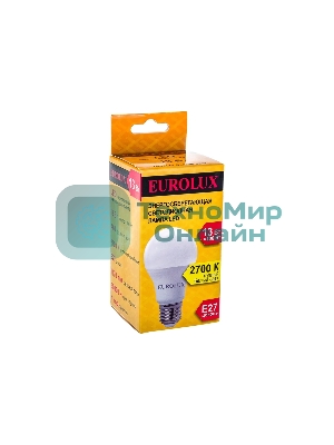 Лампа светодиодная EUROLUX LL-E-A60-13W-230-2,7K-E27