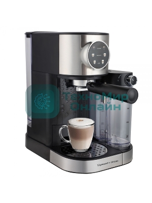 Кофеварка рожковая Zigmund & Shtain ZCM-890 черный/стальной, исп. кофе - молотый, 1.2 л, 1600 Вт, 15 бар