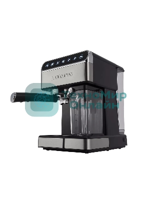 Кофеварка рожковая Polaris PCM 1535E черный/серебристый, молотый, 1.8 л, 1400 Вт, 15 бар