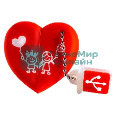 Флешка USB Smartbuy Wild Heart (SB32GbHeart), 32Gb, USB 2,0, R/W 25/15, красное Сердце