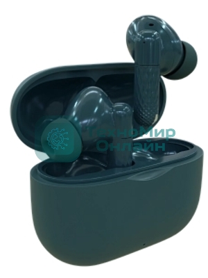 Наушники TWS More Choice БВ36 зеленый, внутриканальные, Bluetooth, сенсорное управление, до 4 ч