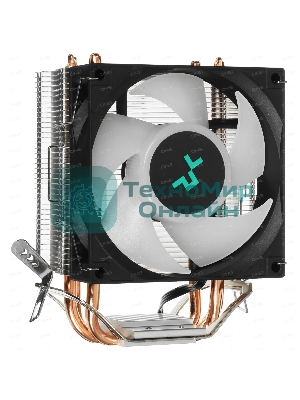 Кулер для процессора DEEPCOOL AG300 LED, 92 мм, алюминий/медь, 3050 об/мин, 30.5 дБ, 4 pin, 150 Вт, 129 мм