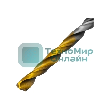 Сверло спиральное по металлу Denzel 3,2 x 65мм, Р6М5, Golden Tip, многогранная заточка, 2 шт.