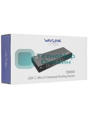 USB-концентратор Docking Station WAVLINK USB-C&USB3.0 Ultra 5K(Dual 4K) Universal Include 20V/2.5A Power Adaper/6xUSB3.0/2xDP 4K 60HZ/2xHDMI 4K 60HZ/1xGigabit LAN/1xAudio In/Out/Not Support Power Delivery
