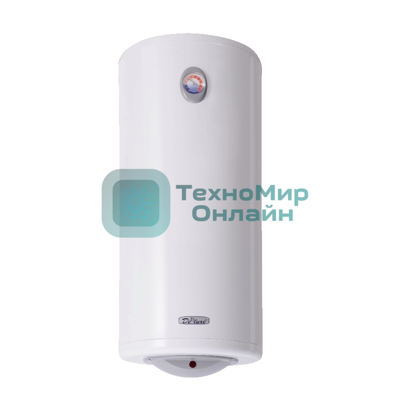 Водонагреватель De Luxe 4W40Vs Объем 40л, мощность 1.5 квт, нагрев 1.36ч, вес 14 кг, Высота 704, Диаметр 330.