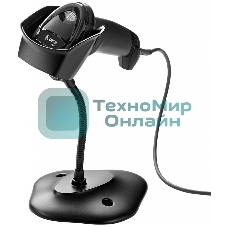 Сканер штрих-кода ручной Zebra DS2208 с подставкой, 2D имидж, проводной, 762 мм/сек, USB, черный