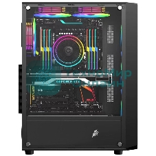 Компьютерный корпус 1STPLAYER FD3 Black, ATX, 4x120мм LED fans inc.