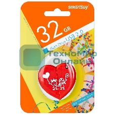 Флешка USB Smartbuy Wild Heart (SB32GbHeart), 32Gb, USB 2,0, R/W 25/15, красное Сердце