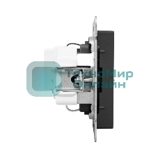Механизм розетки EKF UP1-SOB-111 16А, с заземлением, со шторками, черный Эпика