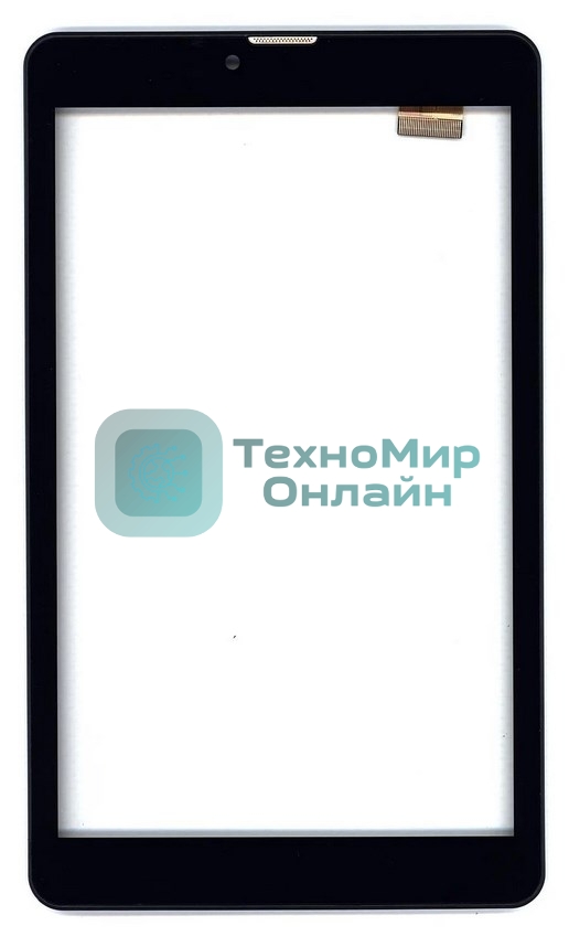 Сенсорное стекло (тачскрин) для Irbis TZ874, черное с рамкой
