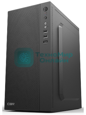 Компьютерный корпус CBR PCC-MATX-MX08-WPSU mATX Minitower MX08, без БП, 2*USB 2.0, HD Audio+Mic, черный