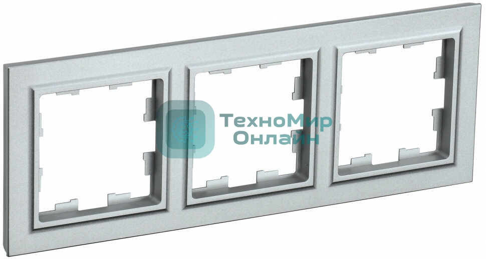 Рамка 3-местная IEK BRITE РУ-3-БрА (BR-M32-K47) алюминий