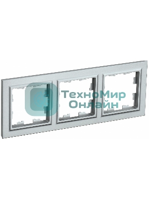 Рамка 3-местная IEK BRITE РУ-3-БрА (BR-M32-K47) алюминий