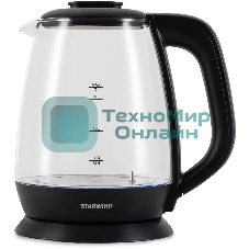 Чайник электрический Starwind SKS3036 1.7л. 2200Вт черный корпус: стекло