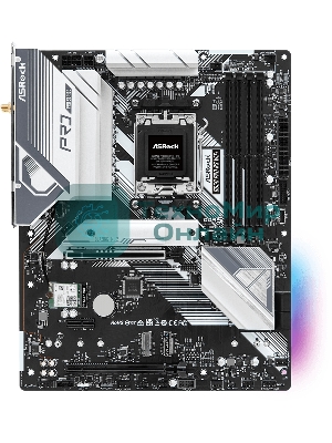 Материнская плата ASRock B650 Pro RS WiFi, AM5, AMD B650, 4xDDR5, 4xSATA, 3xM.2, 1xPCIe 4.0 x16, 1xPCIe 3.0 x16, 1xPCIe 3.0 x1, 1xHDMI, 1xDP, 1x2.5Gb LAN, Wi-Fi 6E, Bluetooth 5.2, 1xUSB-C 10Gbps, 2xUSB-A 5Gbps, 6xUSB-A 2.0, 3x3.5 мм, 7.1, ATX