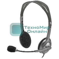 Гарнитура Logitech H110 серебристый, проводная, 3.5 мм