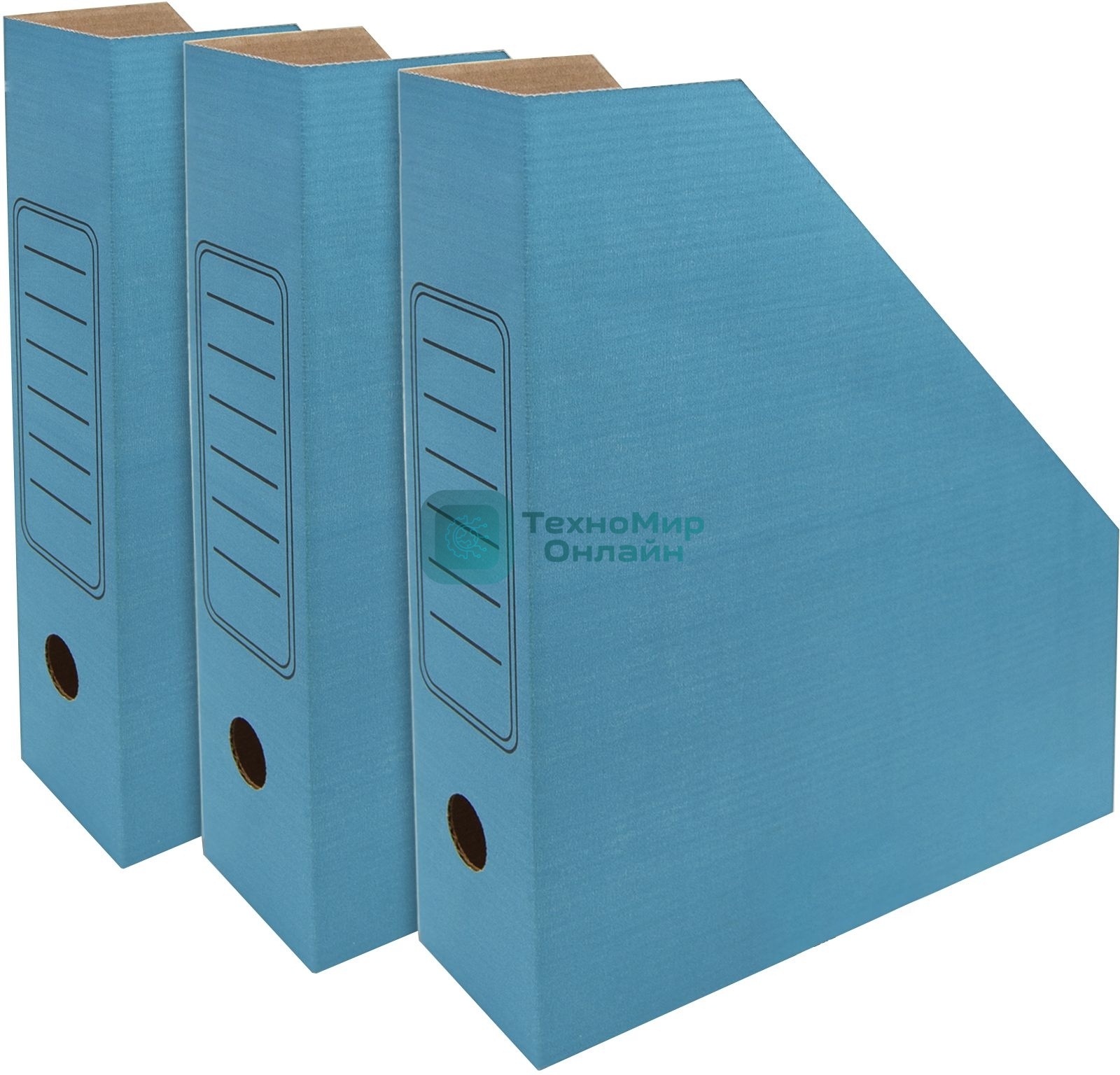 Лоток вертикальный Silwerhof микрогофрокартон корешок 75мм A4 синий (упаковка: 3шт)