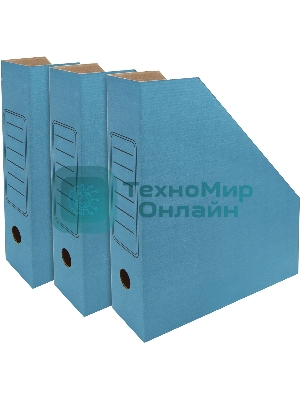 Лоток вертикальный Silwerhof микрогофрокартон корешок 75мм A4 синий (упаковка: 3шт)