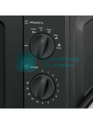 Микроволновая печь BBK 17MWS-782M/B черный, 17 л, 700 Вт, переключатели - поворотный механизм