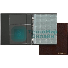 Папка на 4-х кольцах Silwerhof Кляссер верт. ПВХ 0.6мм, коричневый