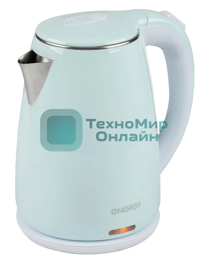 Чайник электрический Energy E-261 1.8 л, двойной корпус, голубой,2200 Вт(164141)
