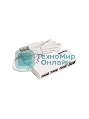 USB-концентратор Smartbuy SBHA-6810-W, USB 2.0, USB 4 порта, USB